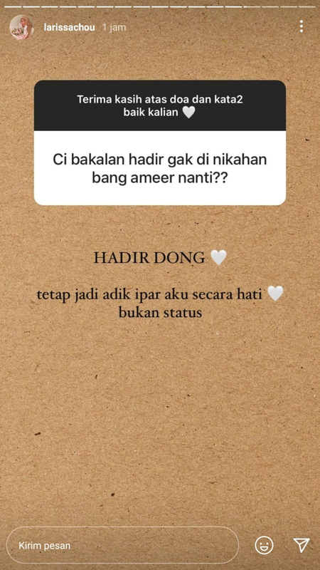 Larissa Chou jawab kemungkinan hadiri pernikahan adik Alvin Faiz